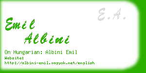 emil albini business card